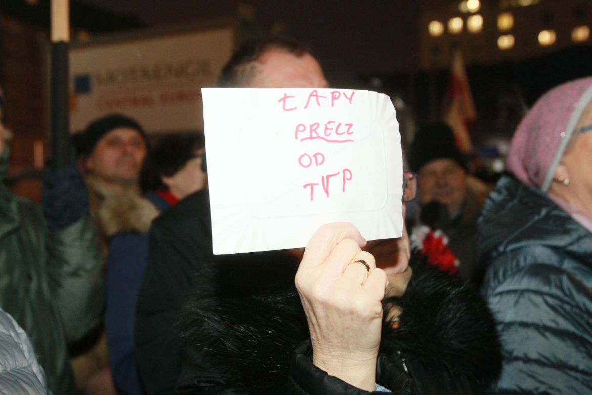 Protest przed siedzibą TVP 