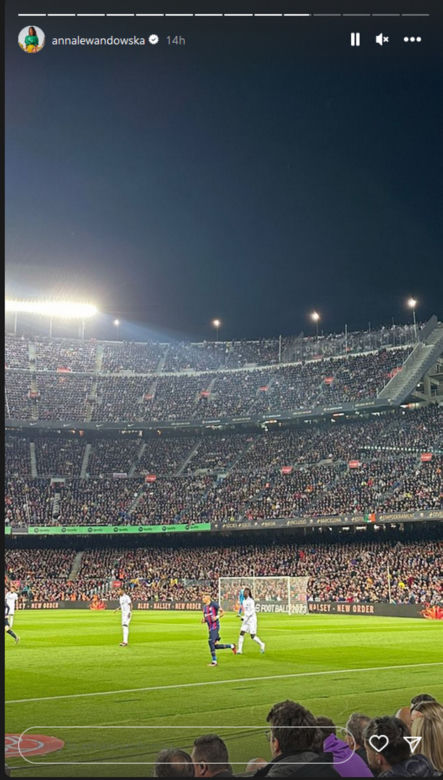 Ania Lewandowska na Camp Nou na meczu Barcelona - Real