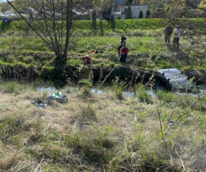 Zaparkował auto w rzece Radunia. Na miejscu straż pożarna [ZDJĘCIA]