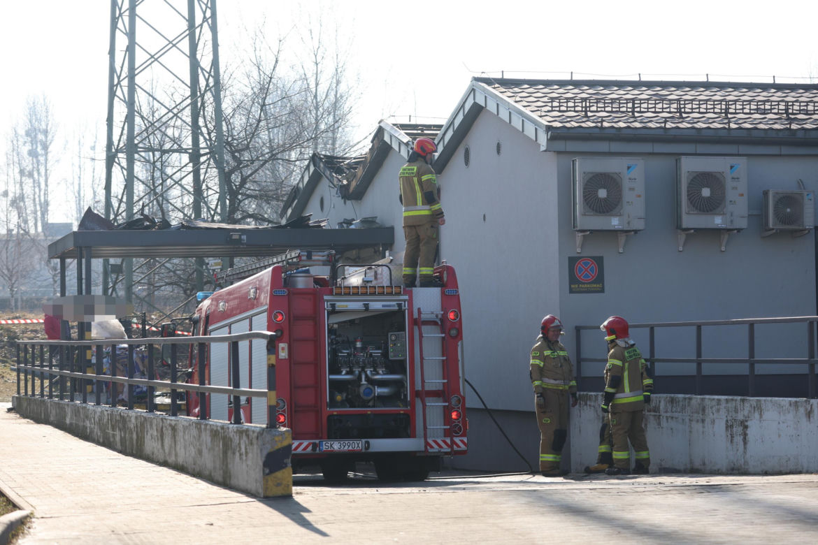 Pożar biedronki w Katowicach