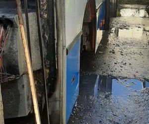 Pożar autobusu w Wejherowie [ZOBACZ ZDJĘCIA]