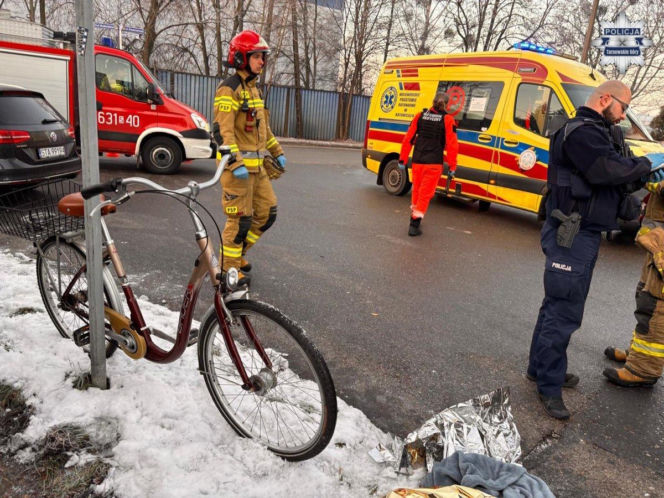 Potrącenie rowerzysty w Strzybnicy