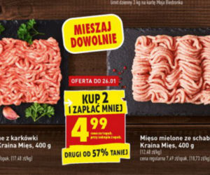 mięso mielone z karkówki lub schabu 4,99 zł