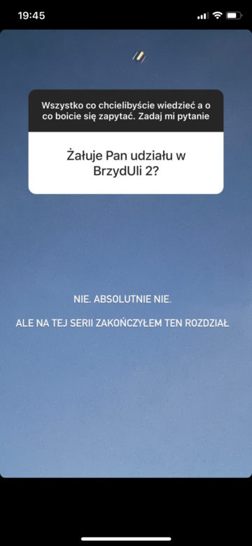BrzydUla. Krzysztof Czeczot odpowiada fanom na Instagramie 