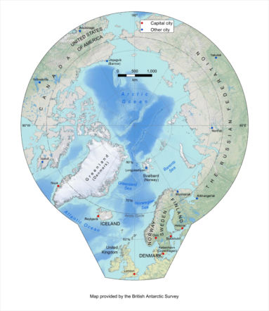 Mapa obszarów arktycznych