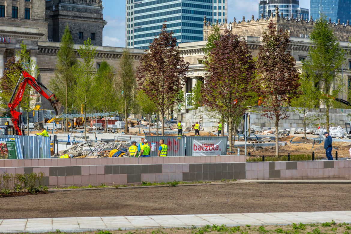 Plac Centralny w Warszawie pod koniec budowy