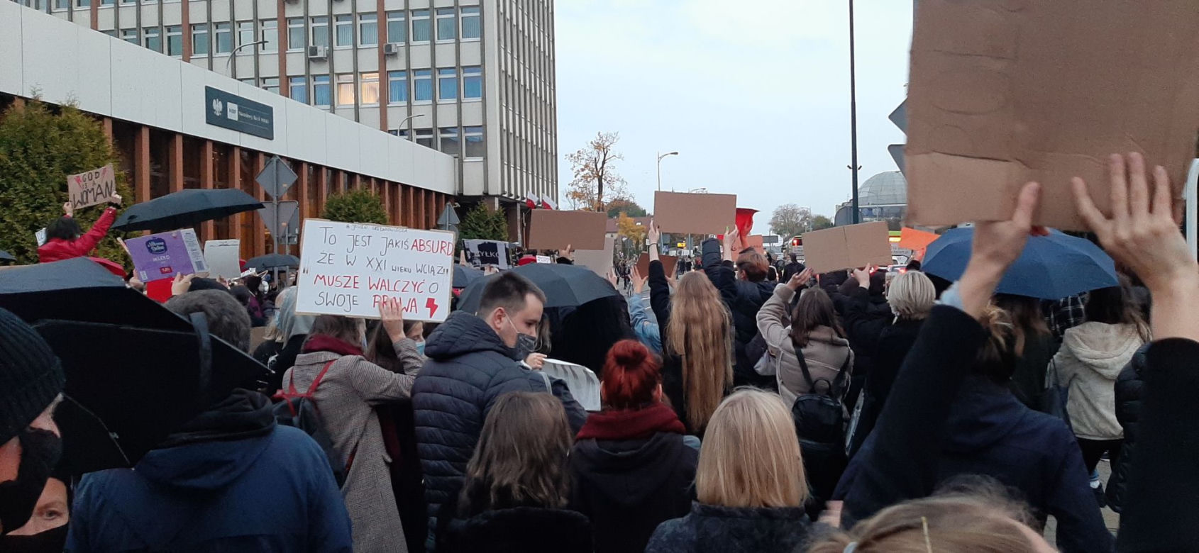 Protest kobiet - blokada ulic w Olsztynie