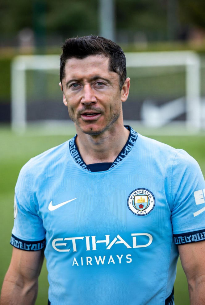 Robert Lewandowski w koszulkach różnych klubów