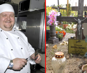 Grzegorz Komendarek i grób Stanisława Masłowskiego