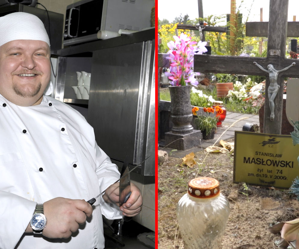 Grzegorz Komendarek i grób Stanisława Masłowskiego