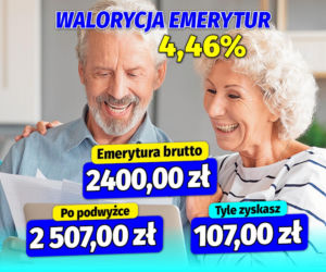 Waloryzacja emerytur 4,46%
