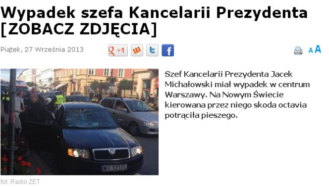 jacek michałowski wypadek