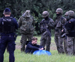 Obozowisko uchodzców na granicy polsko-białoruskiej