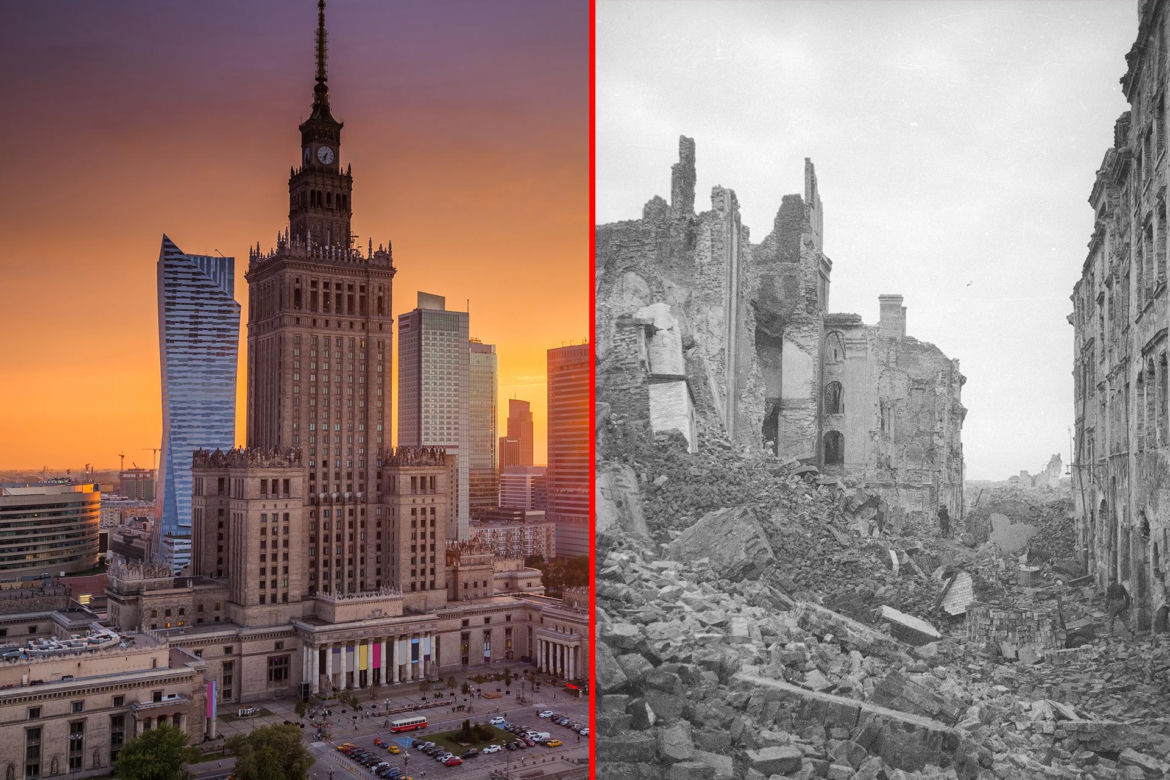 Warszawa po wojnie - porównanie zdjęć