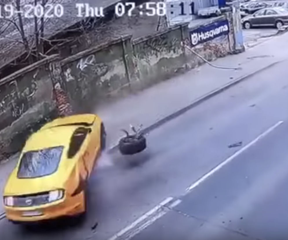 Ford Mustang rozbity w Zielonej Górze