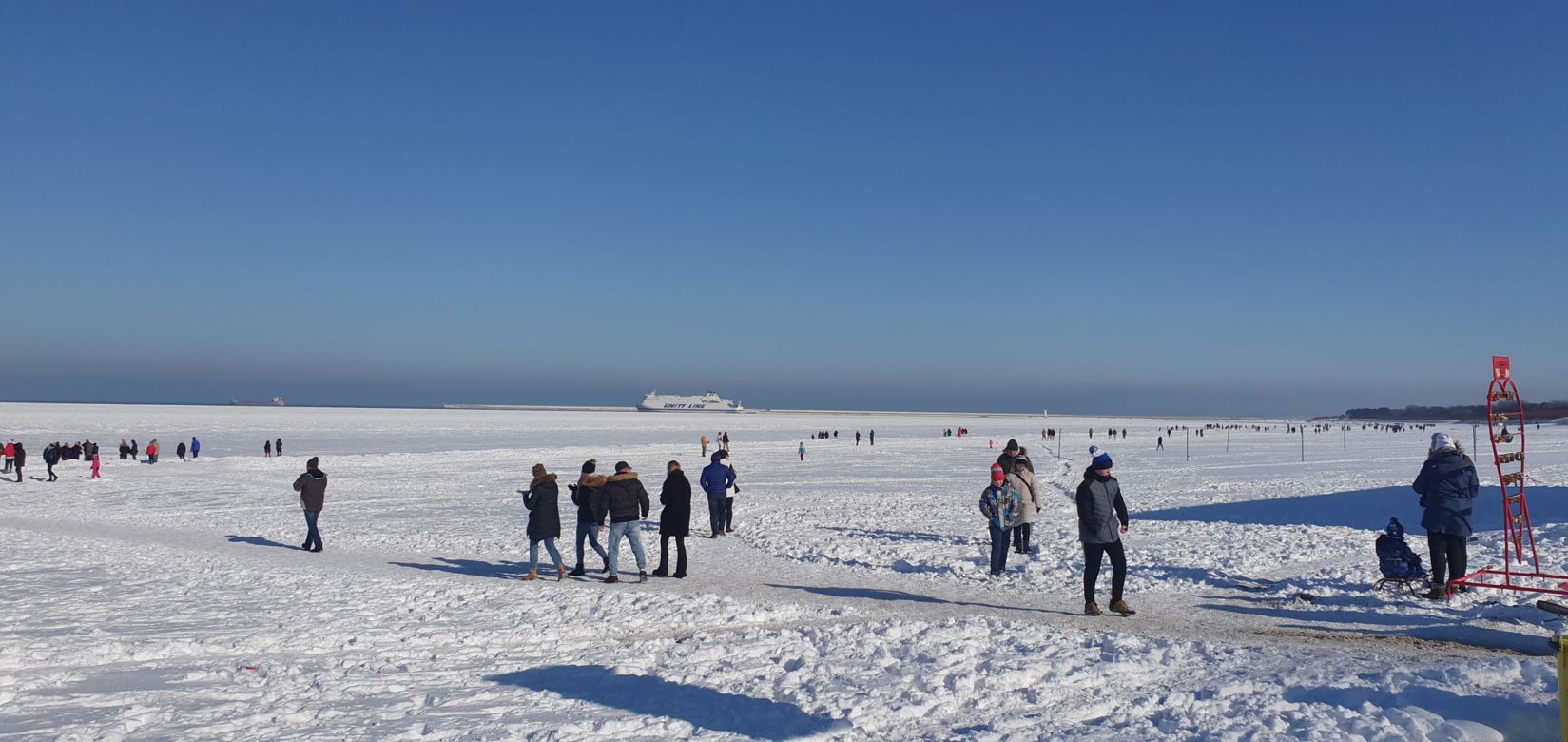 Plaża w Świnoujściu w zimowej odsłonie
