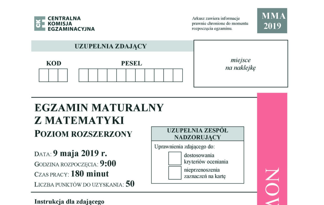 Matura 2019 matematyka p.rozszerzony