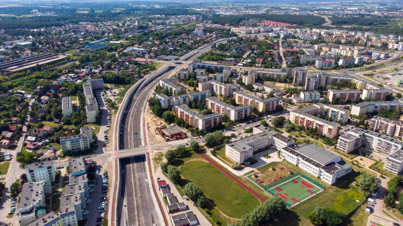 Trasa niepodległości z lotu ptaka. To największa drogowa inwestycja w Białymstoku