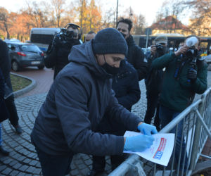 Protest taksówkarzy pod KPRM