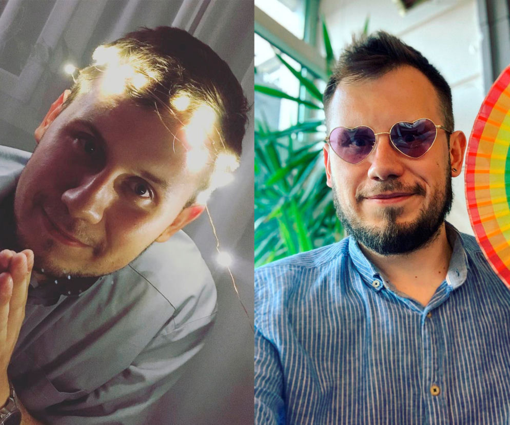 Dwa zdjęcia Łukasza Kachnowicza: jako księdza i po odejściu z Kościoła. O ślubie byłego duchownego przeczytasz w SE.
