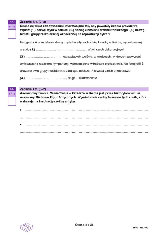 Matura 2025 historia sztuki - arkusz CKE 14.05.2025 - Formuła 2023
