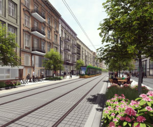 Tramwaj wzdłuż ulicy Ratajczaka - wizualizacja