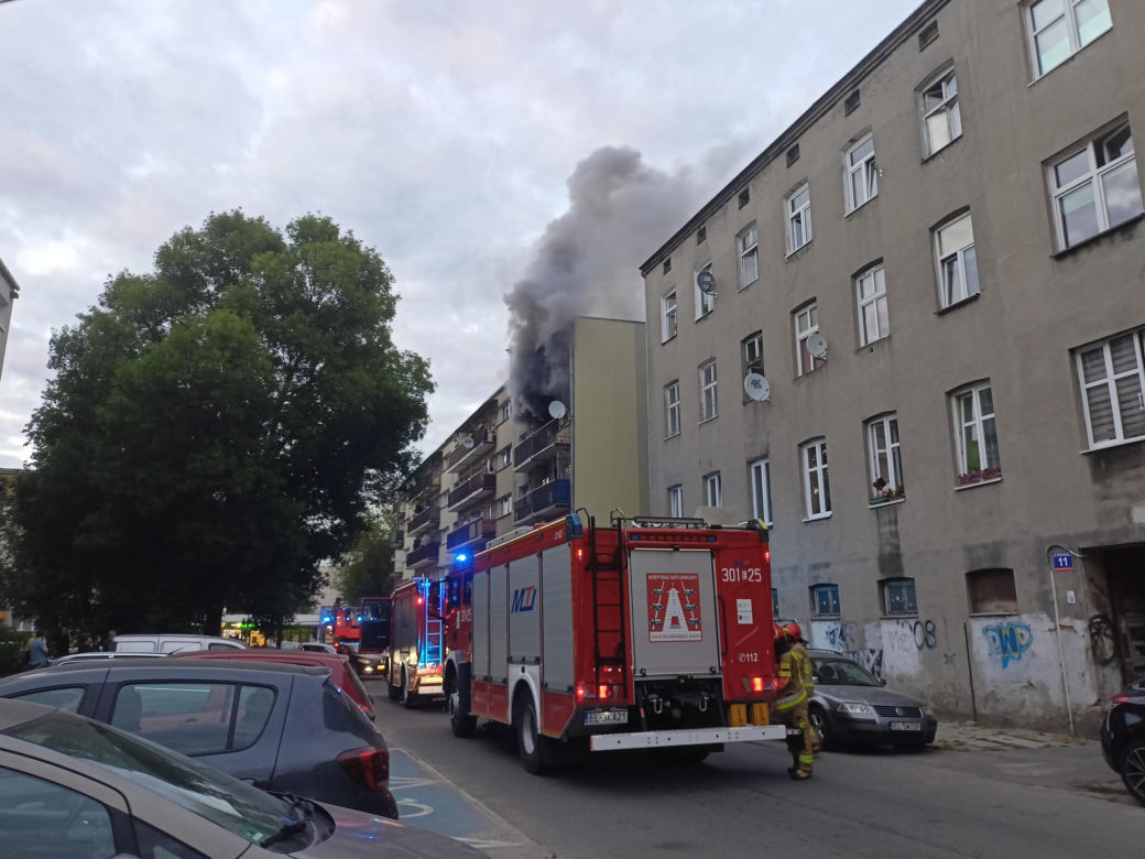 Pożar na Waryńskiego w Łodzi