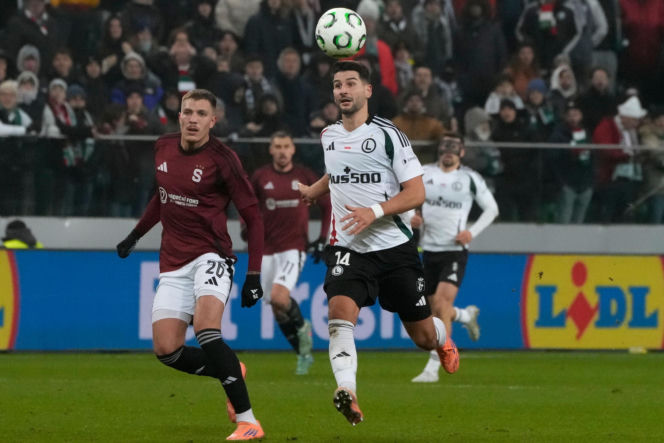 Karol Nawrocki na meczu Legia Warszawa - Sparta Praga