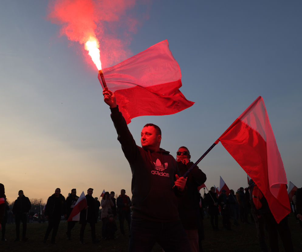 Marsz Niepodległości pod Stadionem Narodowym