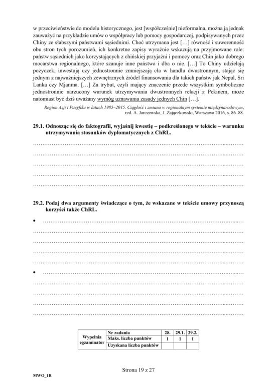 ARKUSZE CKE - Matura z wiedzy o społeczeństwie 2019