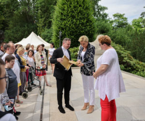 Spotkanie Pierwszej Damy z uczestnikami oraz kadrą Warsztatu Terapii Zajęciowej Caritas Diecezji Drohiczyńskiej w Bielsku Podlaskim