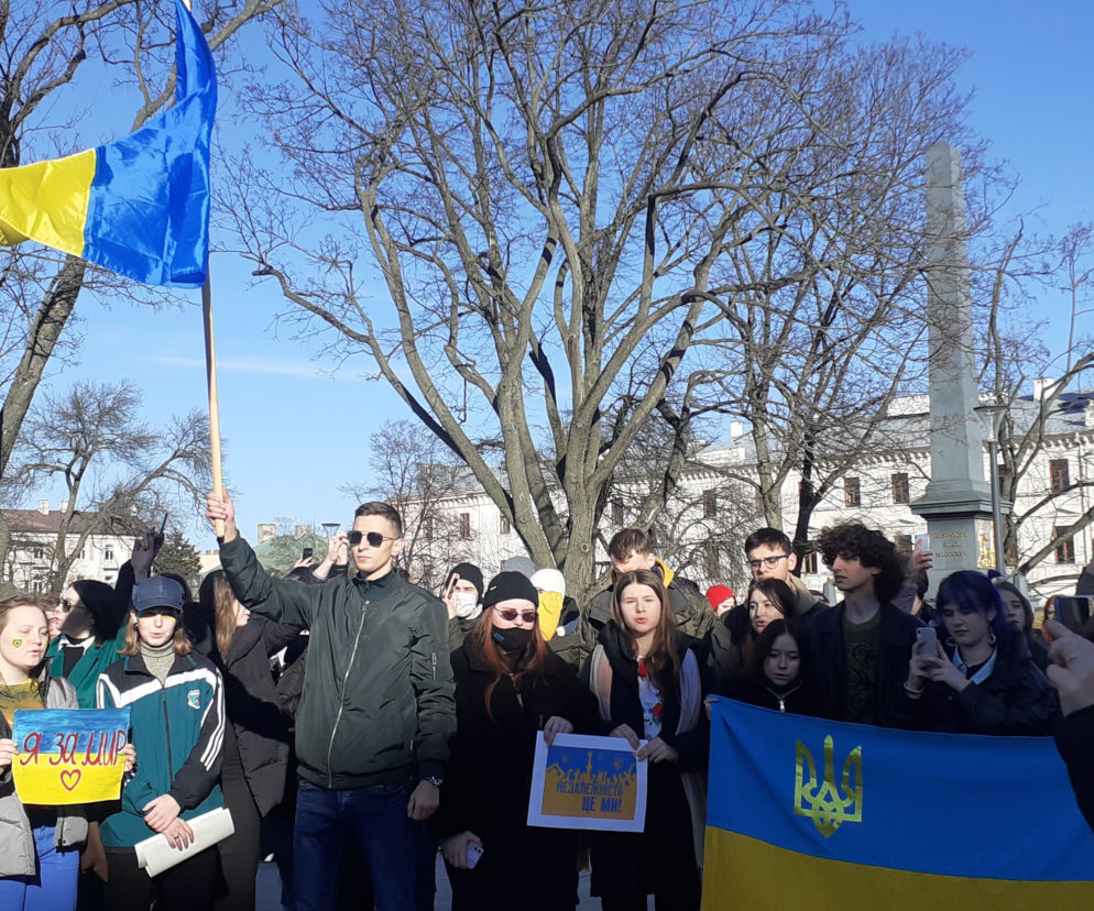 Ukraińcy manifestowali na Placu Litewskim [WIDEO]