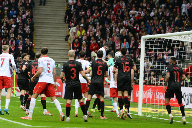 Mecz Polska - Albania. Gol Lewandowskiego