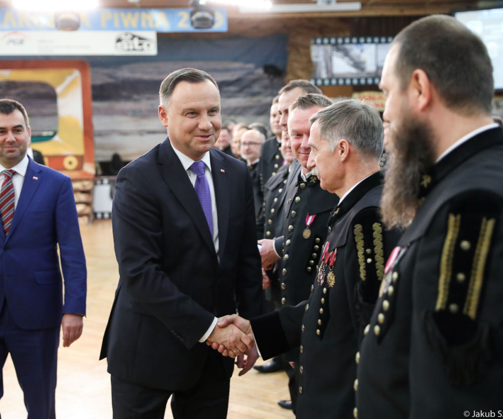 Bełchatów: Prezydent Andrzej Duda z wizytą u górników