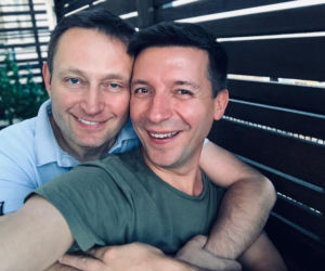 Paweł Rabiej z partnerem Michałem Cessanisem
