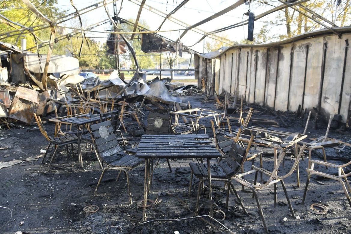 Pożar baru Aloha przy Świderskiej na Tarchominie