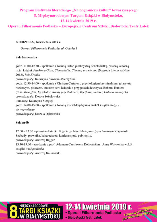 8. Międzynarodowe Targi Książki w Białymstoku. Zobacz, kto będzie. Harmonogram wydarzenia
