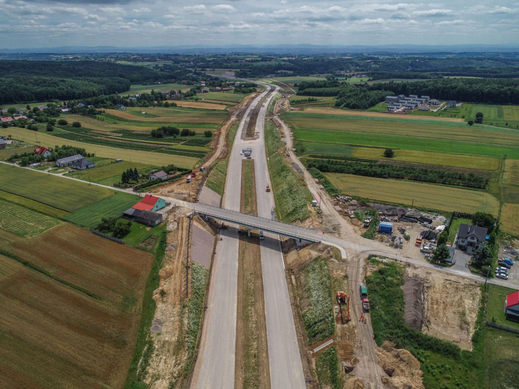 Zdjęcia z placu budowy S7 Kraków - Widoma, czerwiec 2024