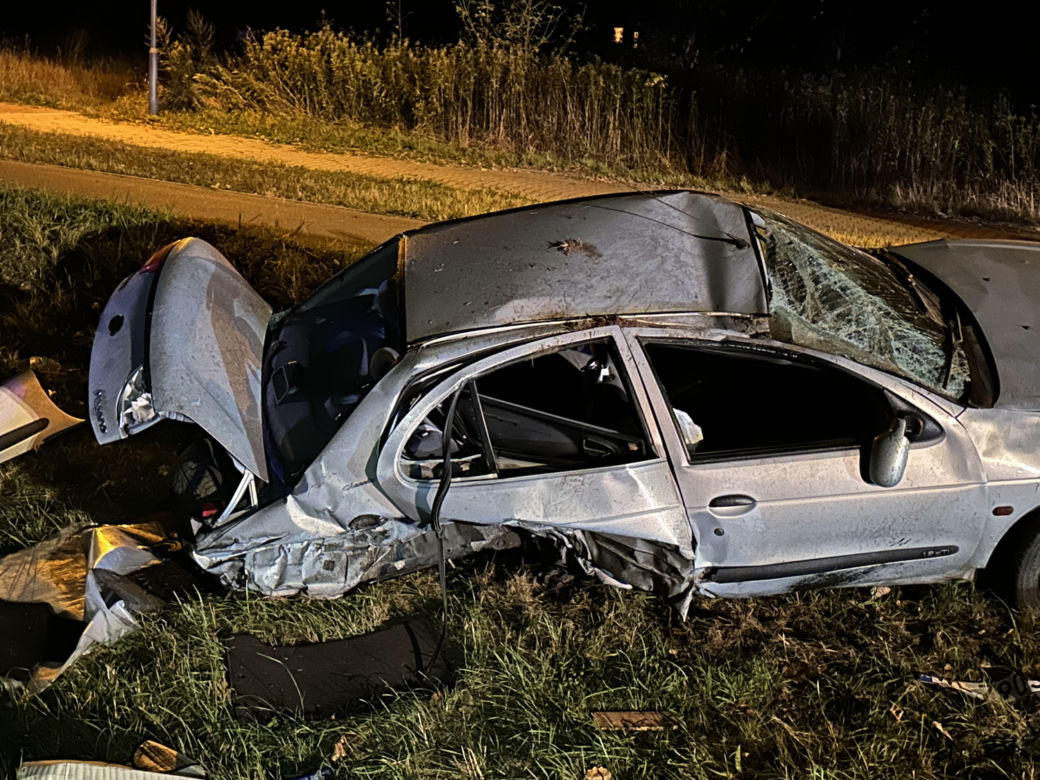  Dachowanie dwóch aut w Suchocinie. Dwie osoby trafiły do szpitala. Droga była zablokowana przez kilka godzin