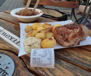 Paragon za obiad na Jarmarku Bożonarodzeniowym w Krakowie