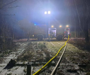 Pożar budynku w miejscowości Bartoszówka w powiecie grodziskim