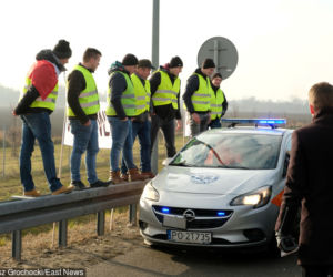 Protest rolników na A4 pod Brwinowem
