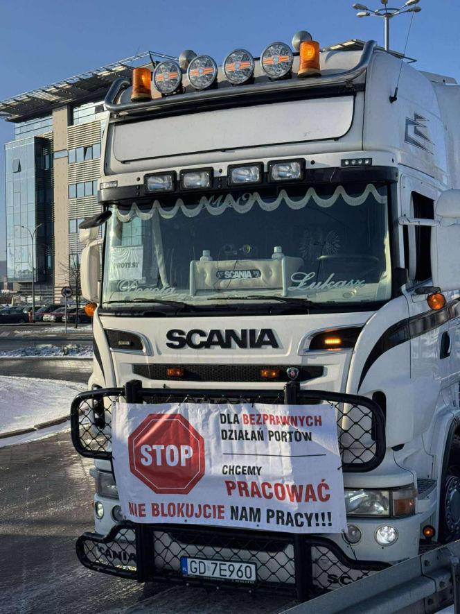 Protest przewoźników w Trójmieście