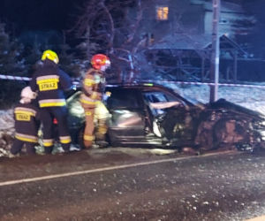 wypadek w Parszowie 11.02.2022