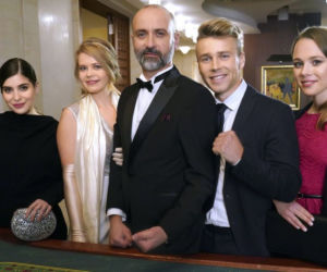 Barwy szczęścia, odc. 2409: Agata (Natalia Zambrzycka), Patryk (Konrad Skolimowski), Sławka (Ewelina Serafin), Jowita (Magdalena Żak), Kornel (Jakub Bohosiewicz)el (