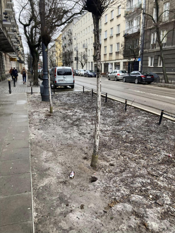 Ulica Stalowa w sztucznym śniegu