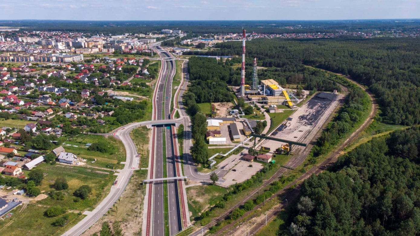 Trasa niepodległości z lotu ptaka. To największa drogowa inwestycja w Białymstoku