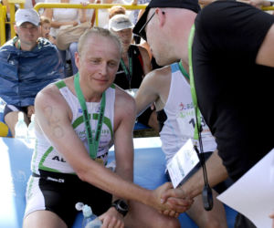 Karolak, Adamczyk,Topa i Grass w triathlonie