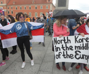Manifestacja poparcia dla Białorusinów w Warszawie