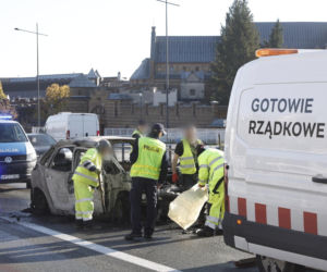 Zapłonęła osobówka obok Torwaru